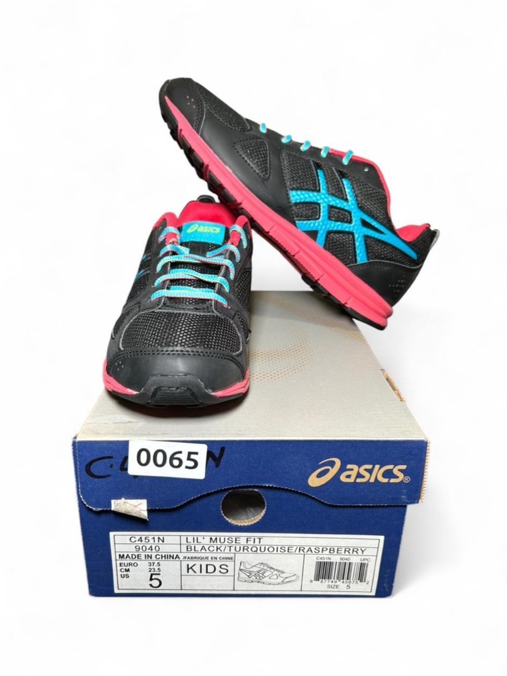 Asics Lil Muse Fit Black/Turquoise Sneakers - Brand New